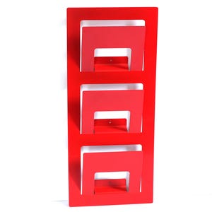 Red Ikea Magazine Wall Rack, Magazine Rack, Newspaper Rack, Metal