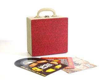 record case, singles case, 7 inch record case, record storage, vinyl records, 1950s, Cheney England