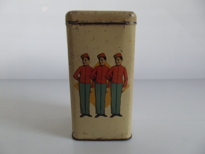 Dutch vintage Stereo beschuit cannister, rusk tin, decorative tin, old tin, 1932 / 1966 image 2