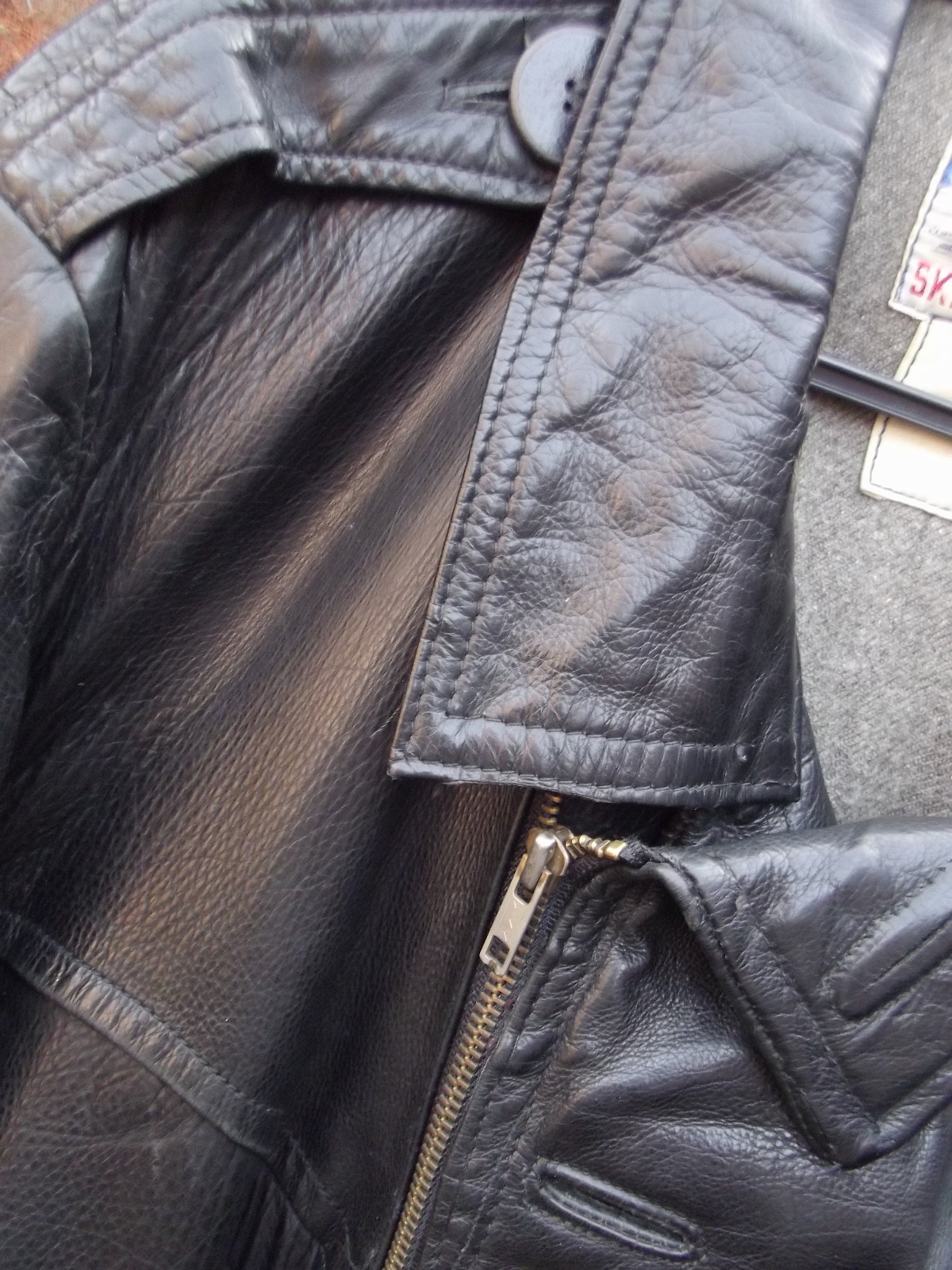 Black Leather Motorcycle Jacket 1940s Skinnarlandinreg. - Etsy