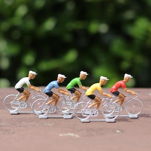 cyclists, race bike, racing bike, Tour de France, miniature figurines, vintage set, Giro Italia