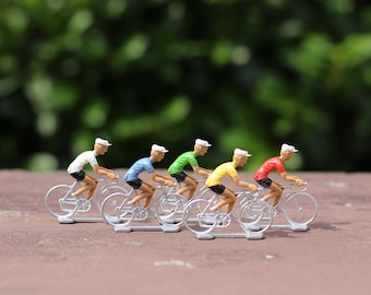 ciclisti, bicicletta da corsa, Tour de France, gruppo, miniature, set d'epoca, Giro Italia