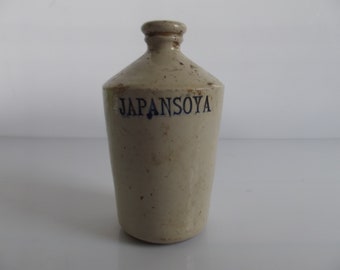 Antyczna japońska ceramika Dzbanek, butelka, japońska soja, Nippon, Shoyu