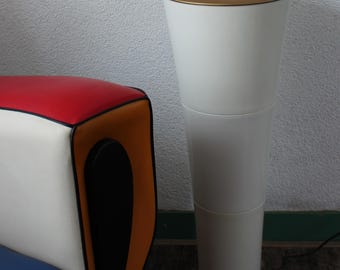 Ikea Fackla designgolvlampa, retro rymdålderslampa i akryl, uppåtriktad lampa, 1980-tal