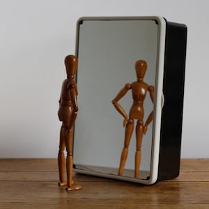 Vintage Badezimmerschrank, Medizinschrank, Wandschrank, 1960er Jahre, Mid-Century Design, Saniplast - Italien, Spiegelschrank, Bauhausstil