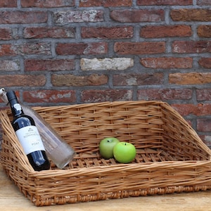 vintage baker&#39;s basket, bread basket, shop basket, bakery basket, magazine basket, storage basket, decorative basket, French basket