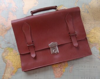 Vintage Französisch Aktentasche, Schultasche, Dokumente Tasche