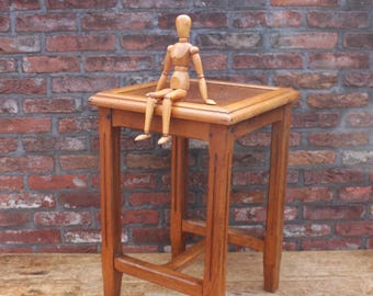 Taburete PTT vintage, taburete industrial, taburete decorativo de madera, taburete de los años 30