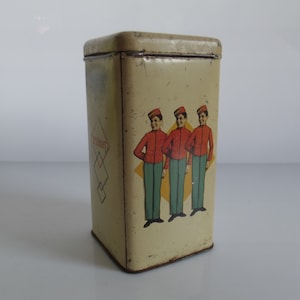 Dutch vintage Stereo beschuit cannister, rusk tin, decorative tin, old tin, 1932 / 1966 image 1