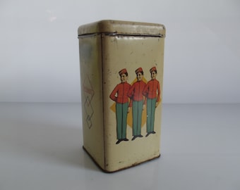 Dutch vintage Stereo beschuit cannister, rusk tin, decorative tin, old tin, 1932 / 1966