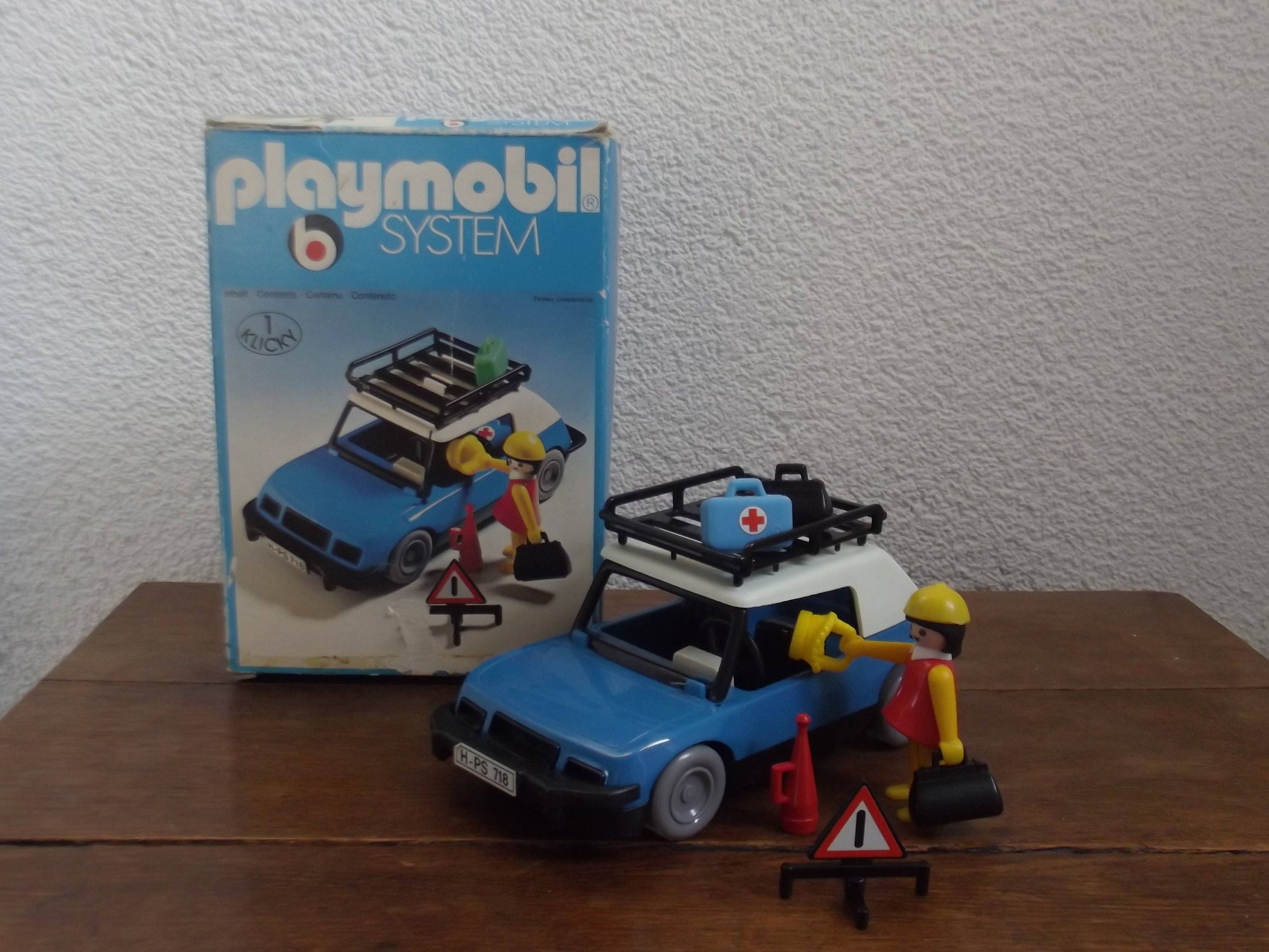 Vintage Playmobil set with blue car set 3210 1970s toy Etsy Polska
