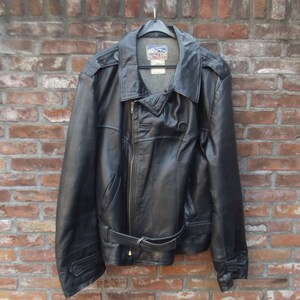 Black Leather Motorcycle Jacket 1940s Skinnarlandinreg. - Etsy