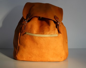 vintage leather backpack, Germany 1950s, vintage back sack, rucksack