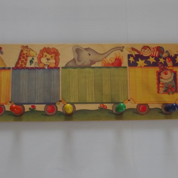 Wooden Circus coat rack, kids coat rack, coatrack, Selecta spielzeug - Germany