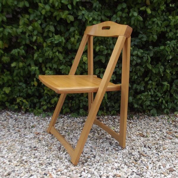Aldo Jacober style foldable chair, camp chair, 1960s, mid century chair, with handle in backrest