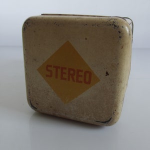 Dutch vintage Stereo beschuit cannister, rusk tin, decorative tin, old tin, 1932 / 1966 image 6