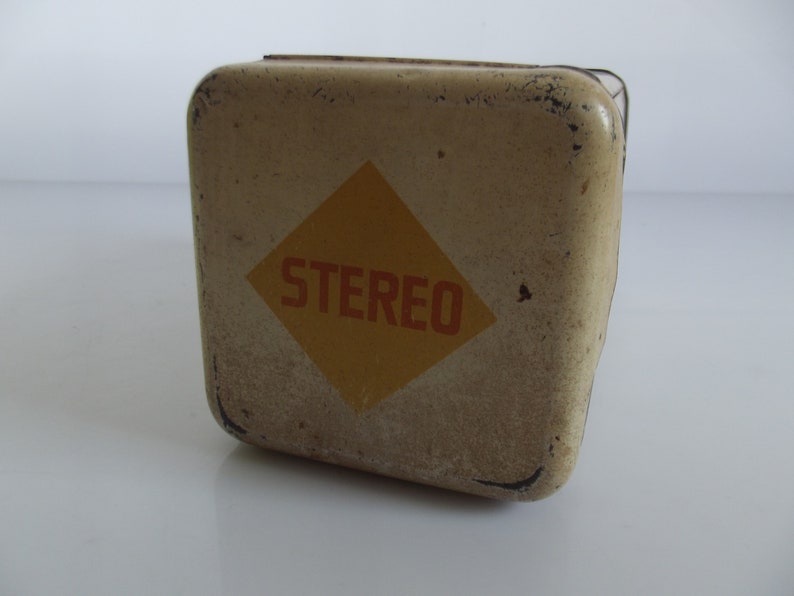 Dutch vintage Stereo beschuit cannister, rusk tin, decorative tin, old tin, 1932 / 1966 image 6
