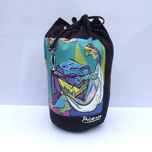 Pablo Picasso bag, vintage backpack, rucksack, sailor bag, 1990s bag