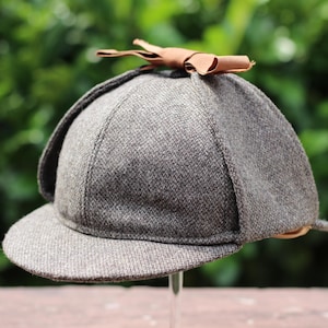 Vintage Sherlock Holmes Wool Tweed Deerstalker Hat, 100  display picture 3