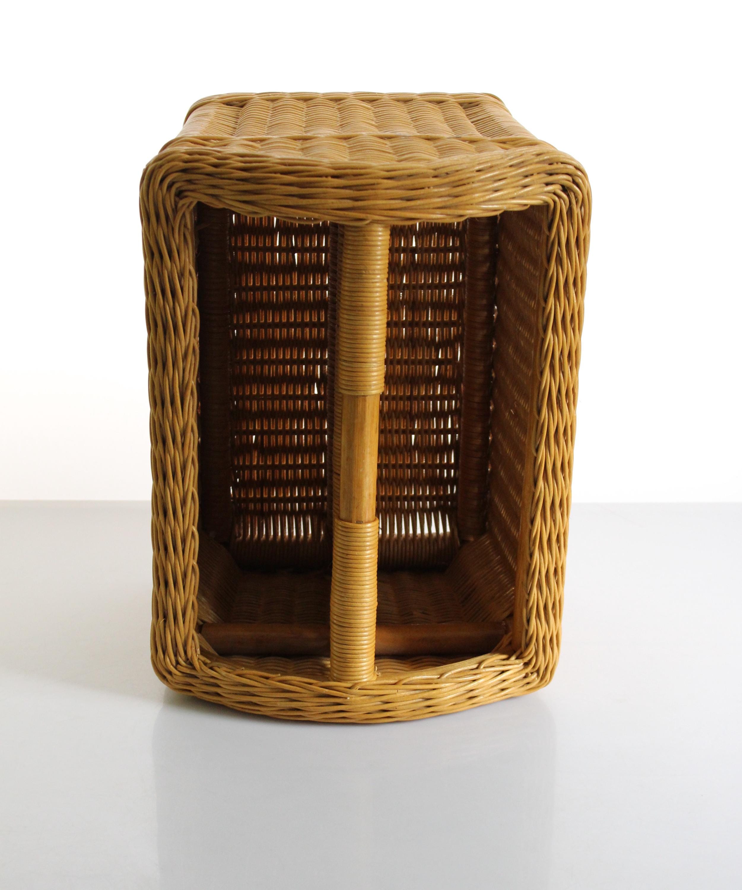 Vintage Bamboo and Rattan Magazine Rack, Magazine Storage, Newspaper ...