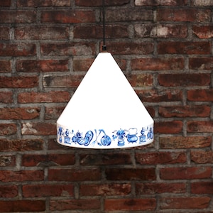 enamel ceiling lamp, pendant lamp, kitchen lamp, 1950s lamp, enameled lamp, mid century lamp