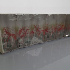vintage glasses, juice glasses, 70&#39;s glasses, water glas, lemonade glass, set of 6, new old stock, Durobar - Belgium, Tiki
