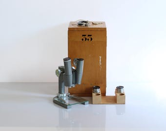 Leitz microscope, optical instrument, Leitz - Wetzlar - Germany, in case with lens set