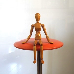 vintage Brabantia stool, orange stool, stool, 70s stool, space age stool