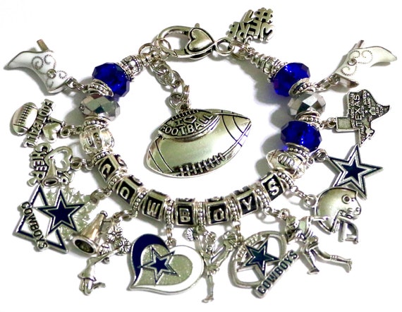 Dallas Cowboys Inspired Handmade Football Charm Bracelet 8 | Etsy