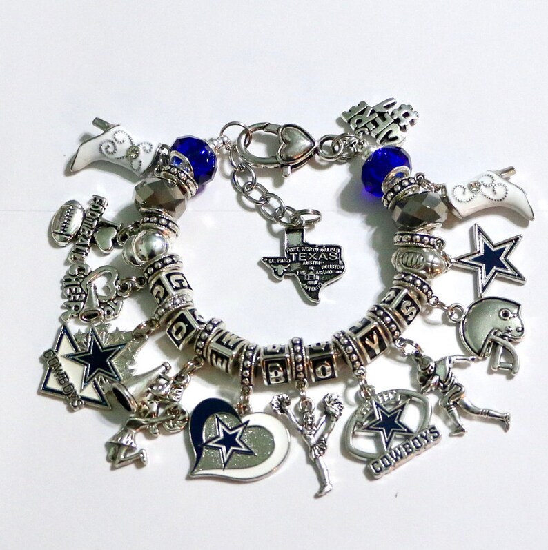 Dallas Cowboys Inspired Handmade Football Charm Bracelet 7 | Etsy