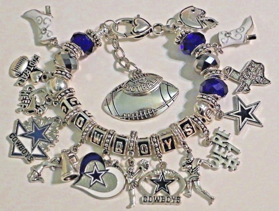 Dallas Cowboys Inspired Handmade Football Charm Bracelet 8 - Etsy