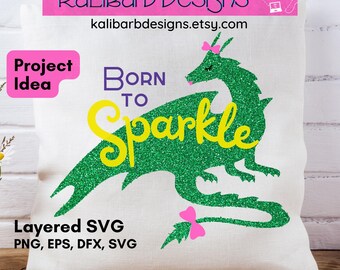 Dragon Sparkle SVG Layered Cut File Bundle