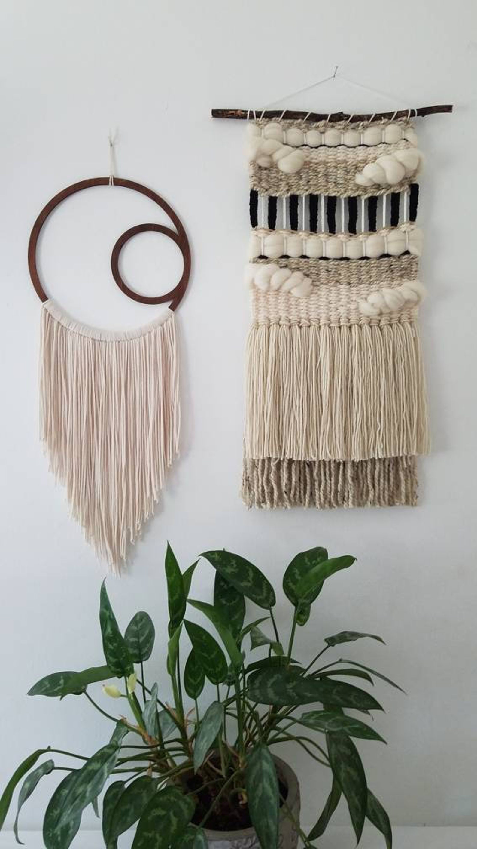 Woven Wall Hanging Macrame Wall Hanging Weaving Textile Etsy