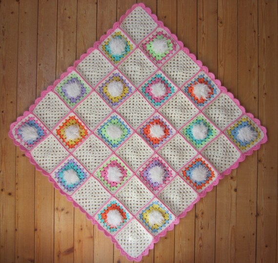 Couverture Fleurs Pour Bebe Carre Crochete Granny Square Etsy Couverture Fleurs Pour Bebe Carre Crochete Granny Square Etsy