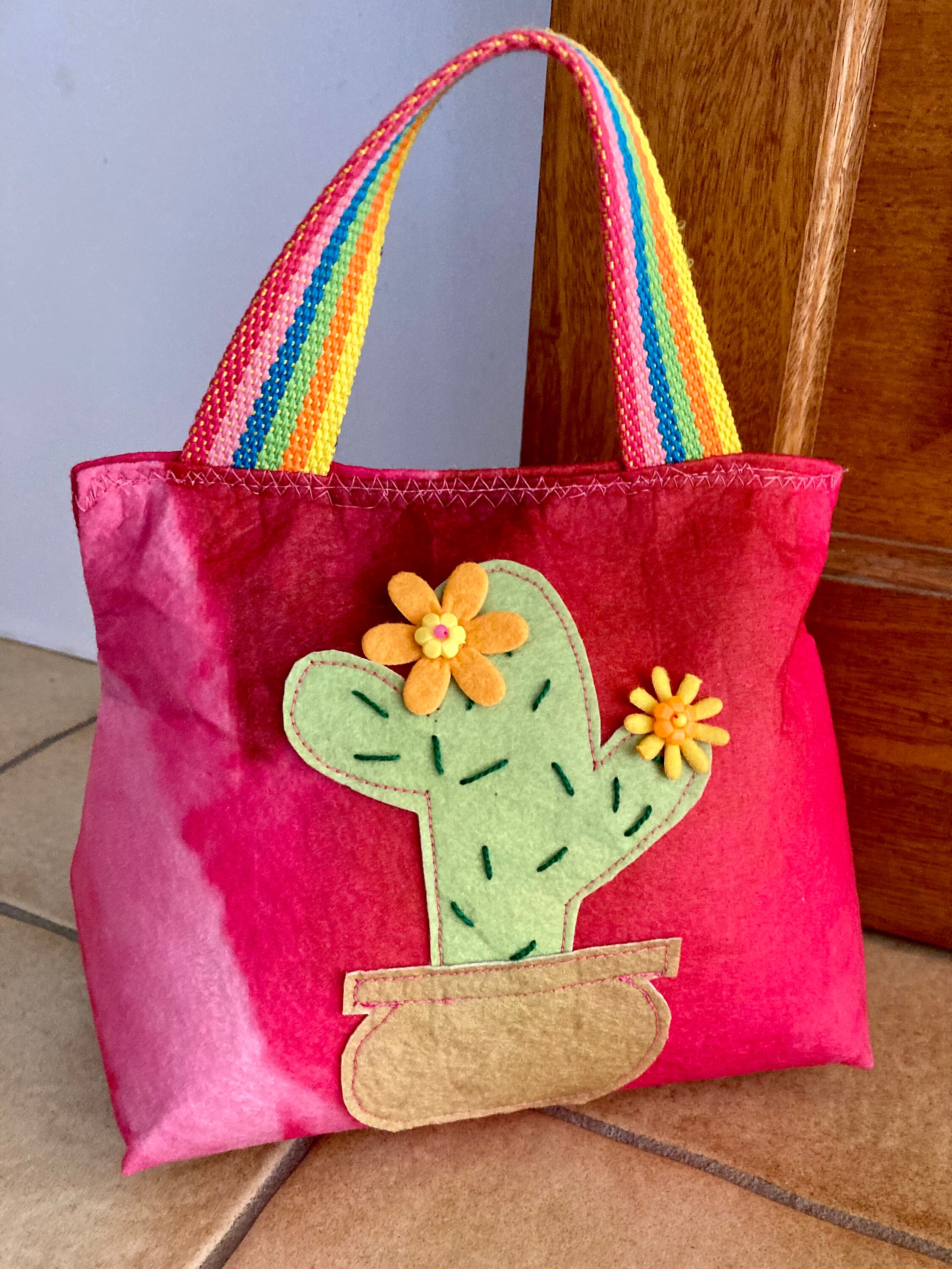 Cale Porte Tissu Sac à Main Oiseau Cactus Fleurs Cadeau Personnalisé Prénom Ville Régional Bloque Dé