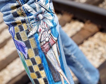 Hand Painted Denim Jeans