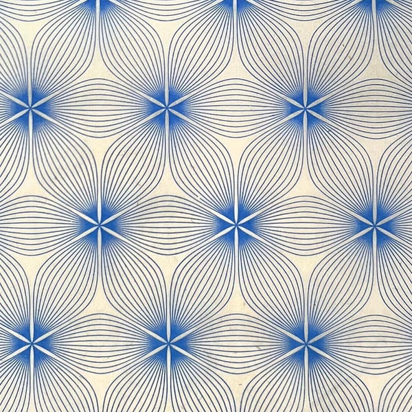 Geometric Flower Ceramic Underglaze Transfer Decal - Tissue / Rice Paper - Petalos - BLUE