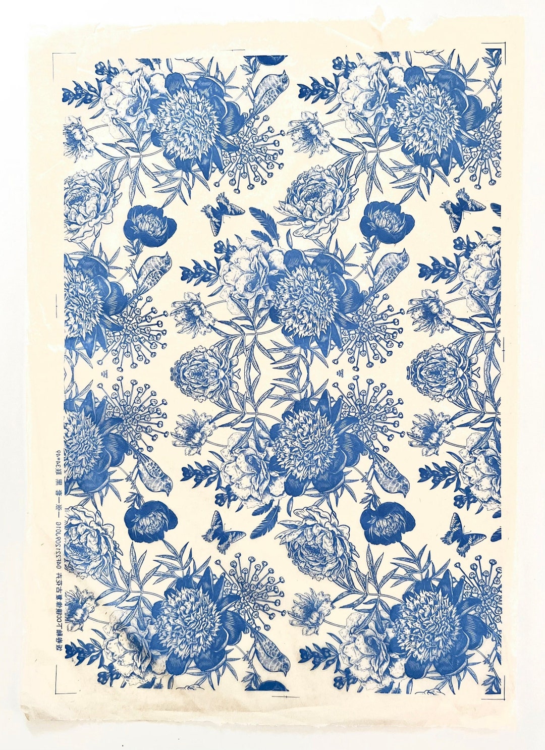 Underglaze Ceramic Transfer Decal Vintage Floral & Birds Flor Y Vuelo