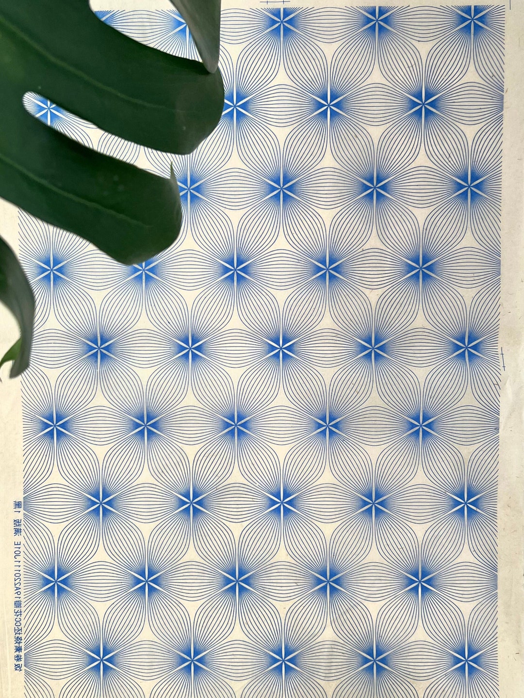 Geometric Flower Ceramic Underglaze Transfer Decal - Tissue / Rice ...