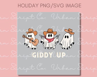 HALLOWEEN ghost cowboy PNG svg | Sublimation | Printable