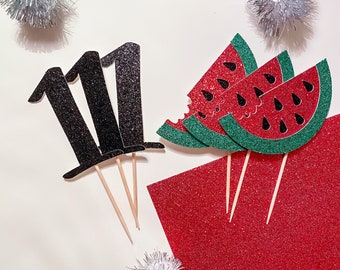 12 One In A Melon Cupcake Toppers, Cookie Toppers, Decor
