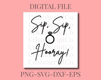 Sip Sip Hooray Wedding PNG, SVG, Cut-bestand, sublimatiebestand