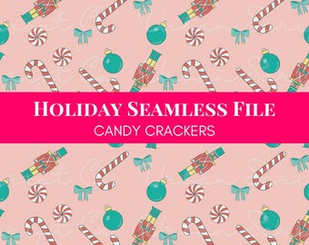 Christmas Seamless PNG | Candy Crackers | Sublimation | Printable | Holiday Pattern