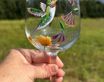 Hummingbird Wine Glass, Bird Wine Glass