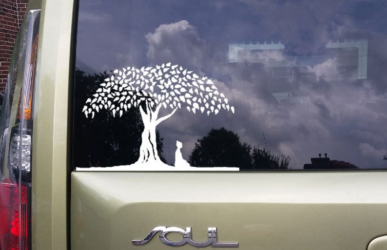 Buddha Under the Bodhi Tree Vinyl Decal Buddhist Symbol | Etsy