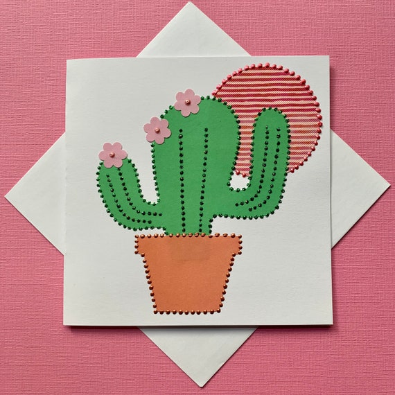 Cute Birthday Card Individual, Blank inside Wunderkid Happy Birthday Cactus Card