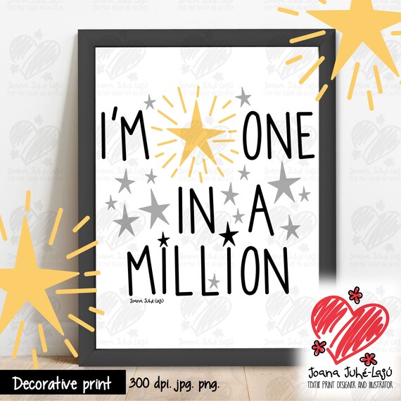 I M One In A Million Instant Download Positive Message Etsy