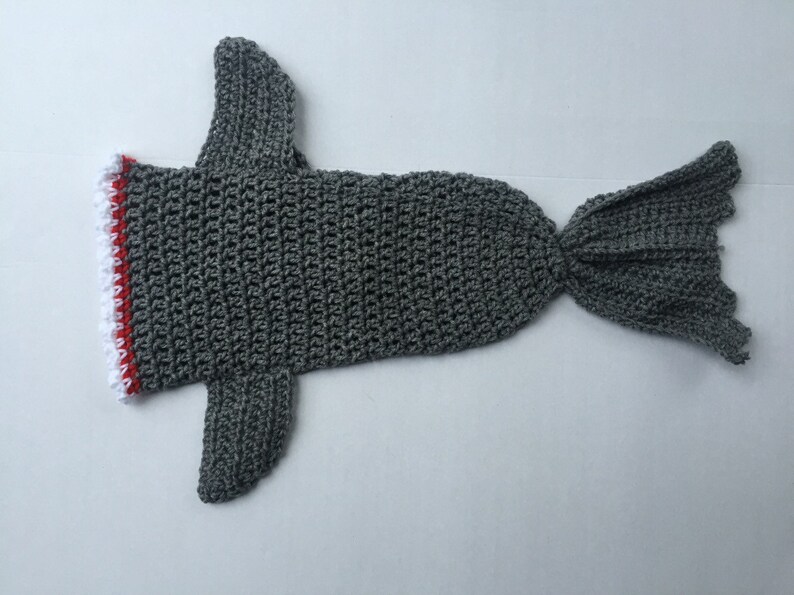 Crochet Shark Shark Blanket Newborn Outfit Cacoon Shark Photo Prop Crochet Newborn Outfit Crochet Shark Sac Newborn Photo Prop Set