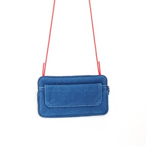 Minimalist & Retro Mini Crossbody Bag, Eco-friendly Vegan Indigo Blue Handbag/ Crossbody Purse/ Shoulder Purse/ Travel Purse/ Travel Handbag
