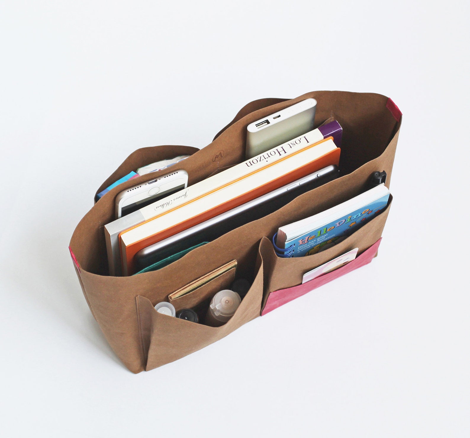 Minimalist Washable Kraft Paper Bag Organizer Lightweight Etsy